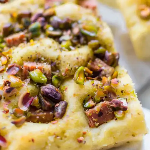 Focaccia crème de pistache