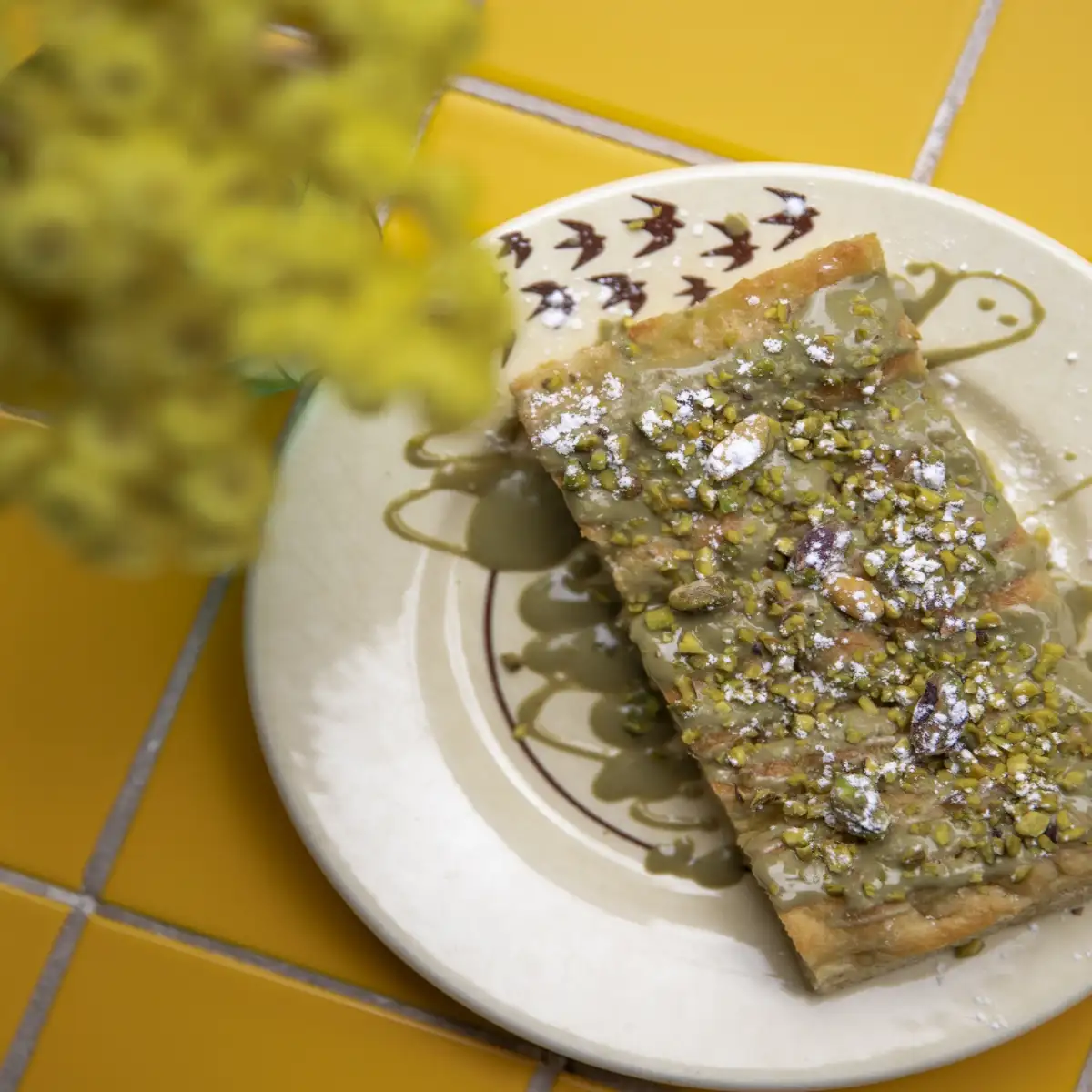 Focaccia crème de pistache